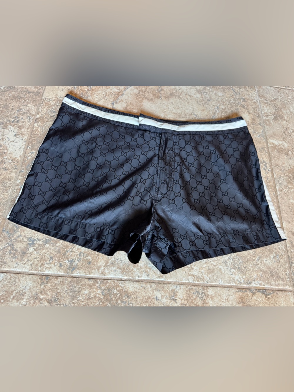 Gucci Black Logo Swim Trunks